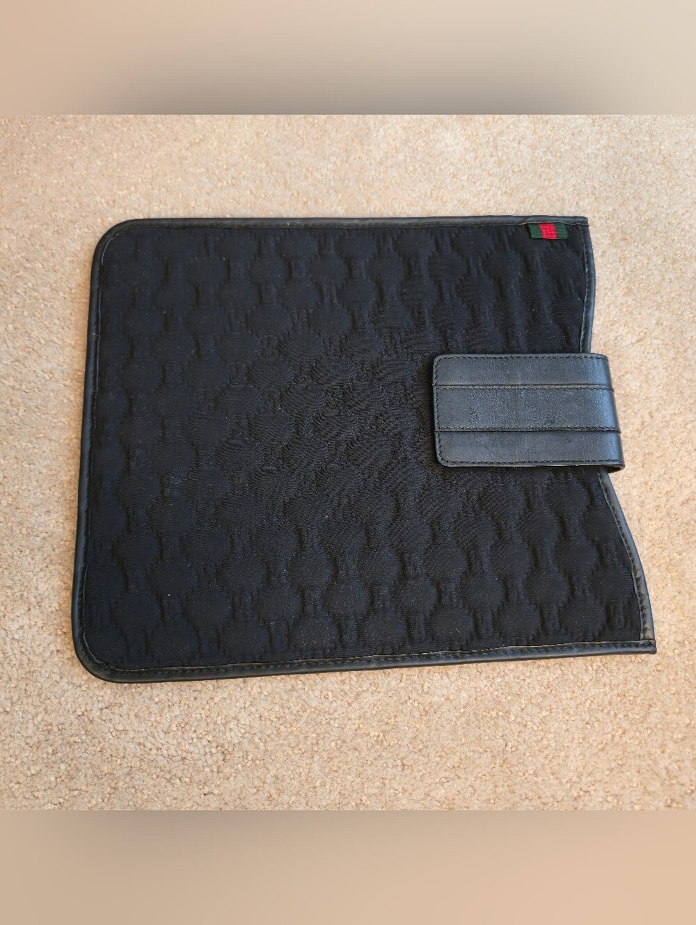 Gucci Tablet Cover Black Fabric and Leather
